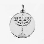 medaglia candelabro menorah argento 925